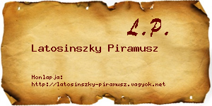 Latosinszky Piramusz névjegykártya